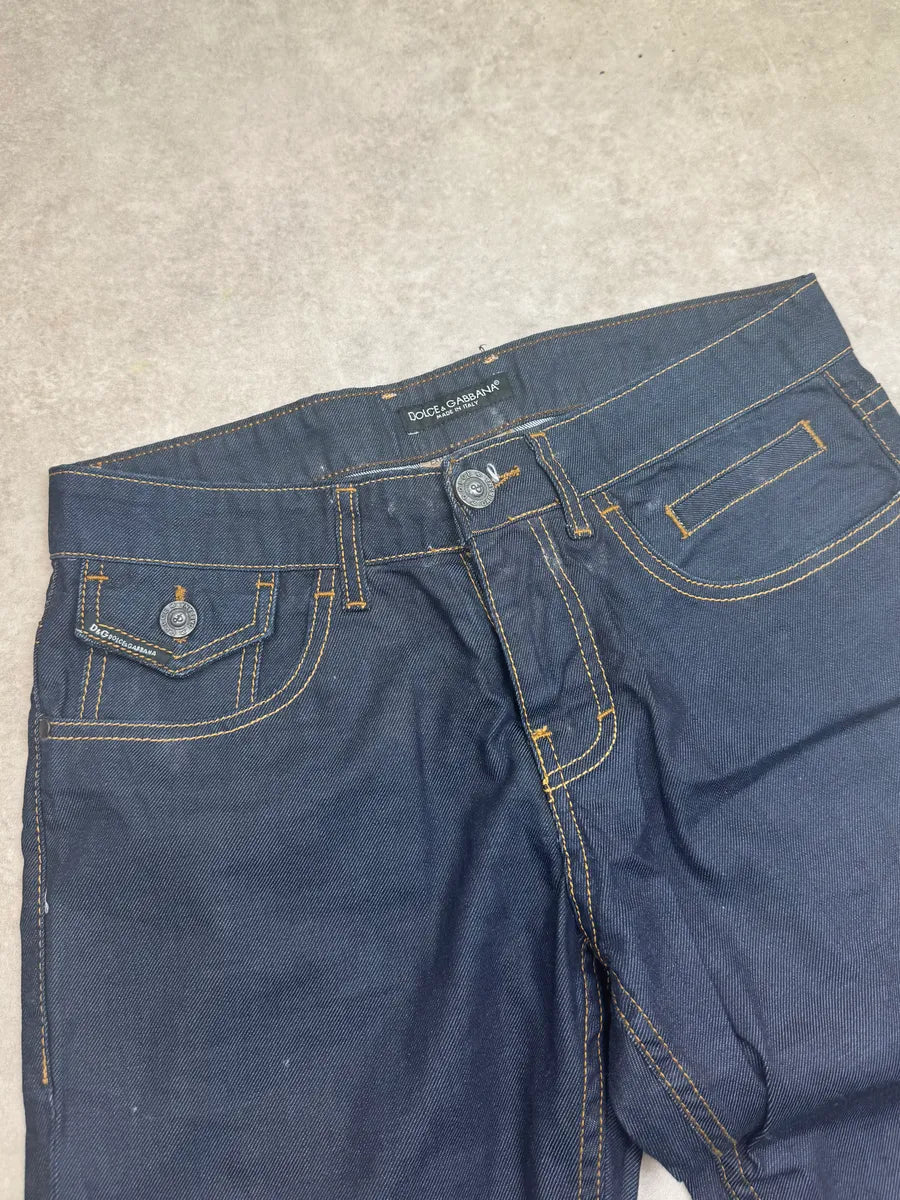 20010s Dolce & Gabbana Dark Navy Slim Denim Jeans nGLLmKh 5