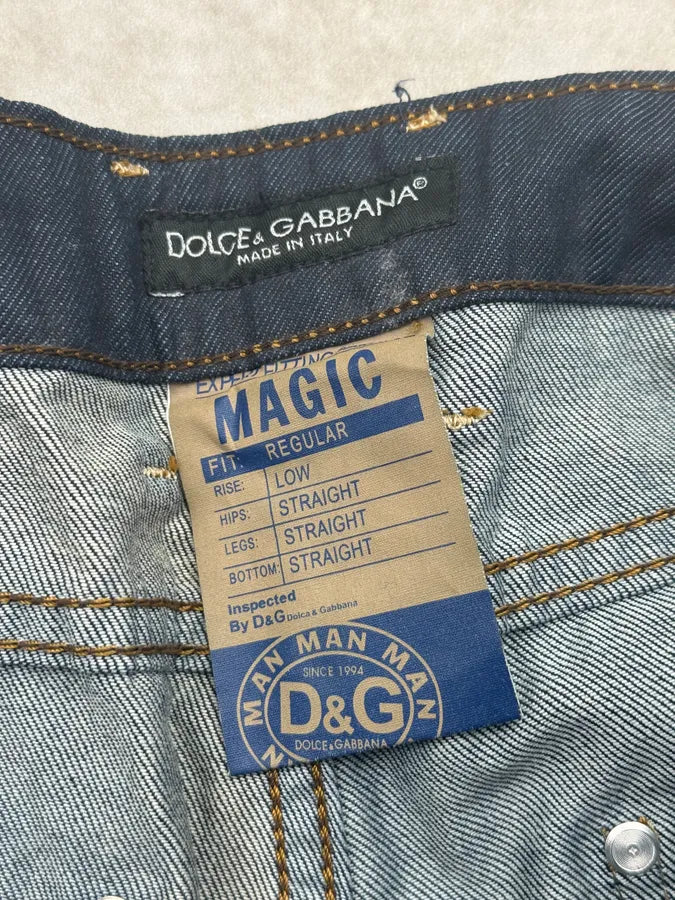 20010s Dolce & Gabbana Dark Navy Slim Denim Jeans nGLLmKh 12