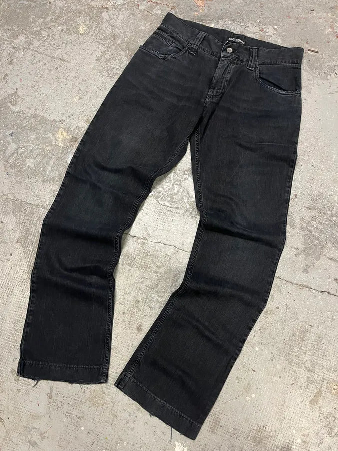 2000s Dolce & Gabbana Dark Obscure Grey Denim Jeans (S/M) ibNuoIZ 4