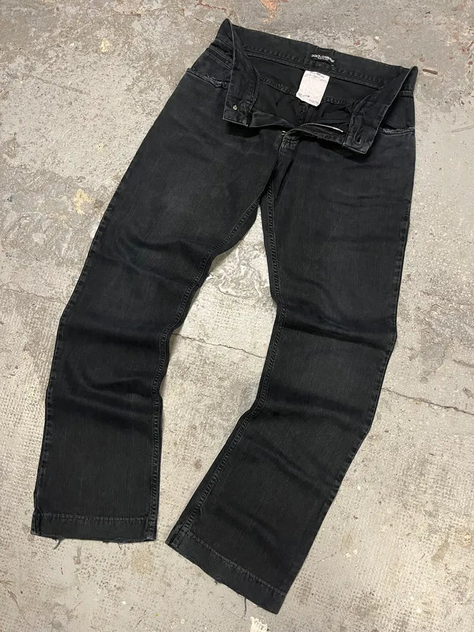 2000s Dolce & Gabbana Dark Obscure Grey Denim Jeans (S/M) ibNuoIZ 5