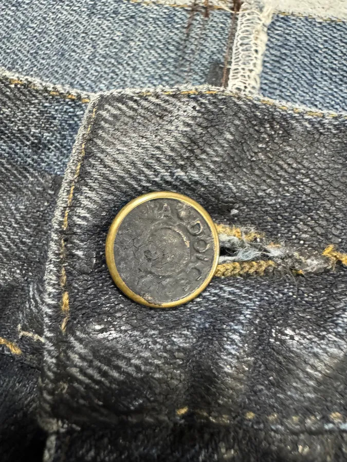 2000s Dolce & Gabbana Dark Waxed Destroyed Skinny Denim Jeans cOgTDVc 8