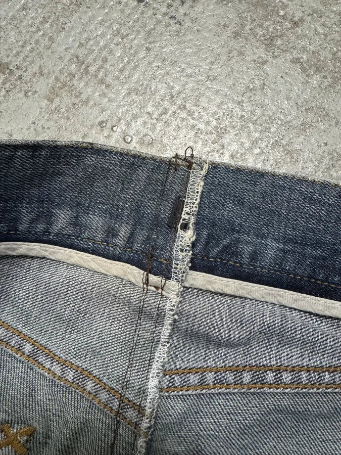 2000s Dolce & Gabbana Dark Waxed Destroyed Skinny Denim Jeans cOgTDVc 9