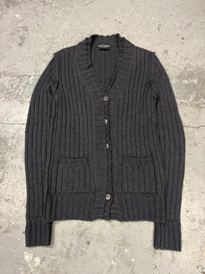 2000s Dolce & Gabbana Dark Wool Cardigan Sweater AFsWYjN 0