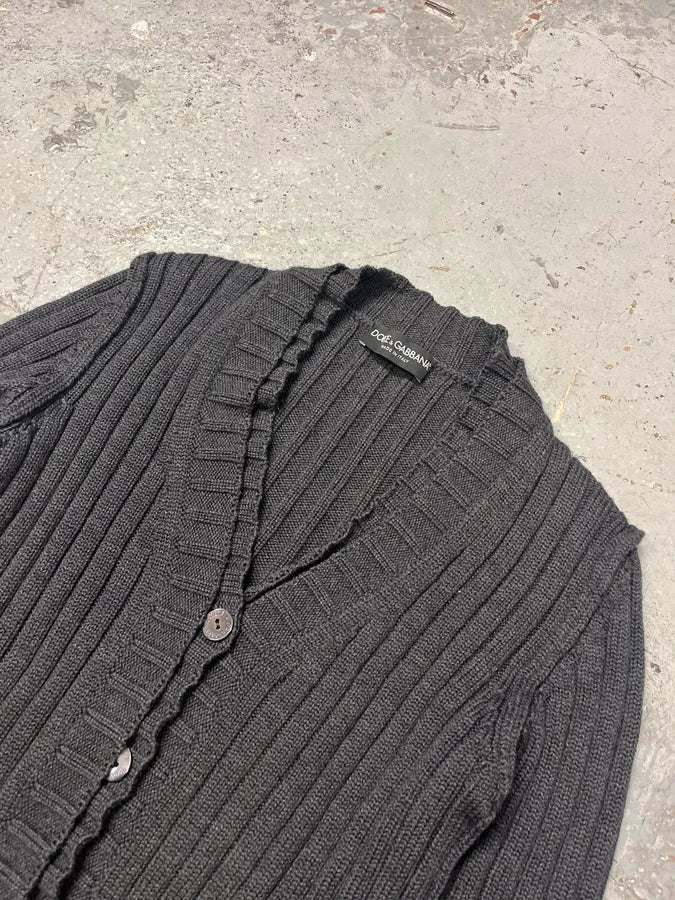 2000s Dolce & Gabbana Dark Wool Cardigan Sweater AFsWYjN 3