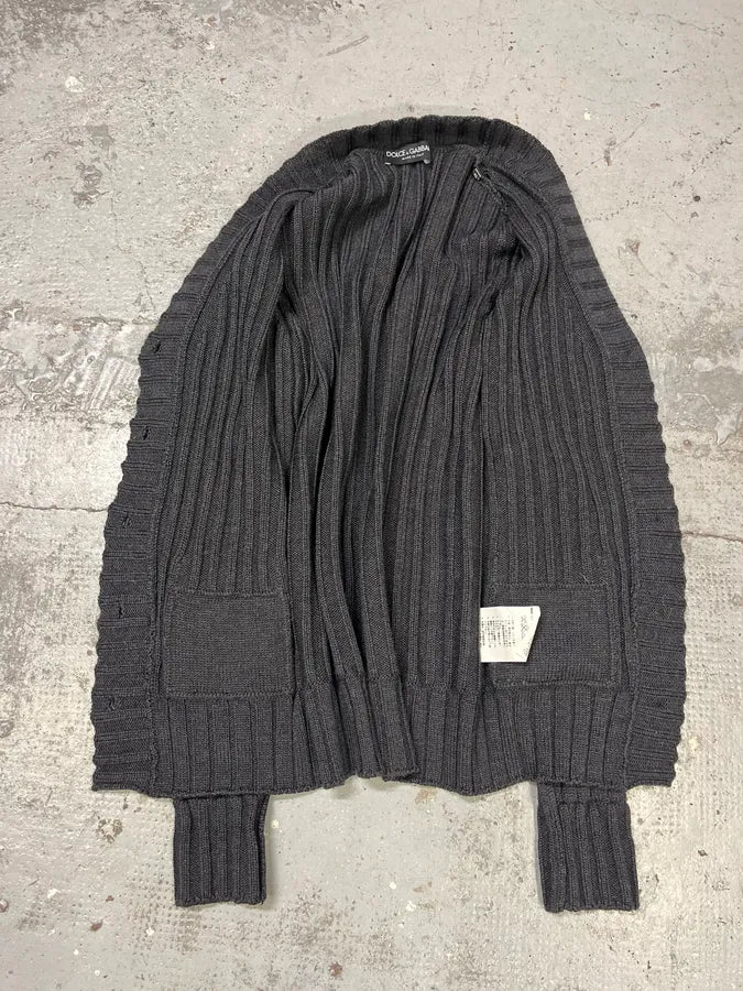 2000s Dolce & Gabbana Dark Wool Cardigan Sweater AFsWYjN 6