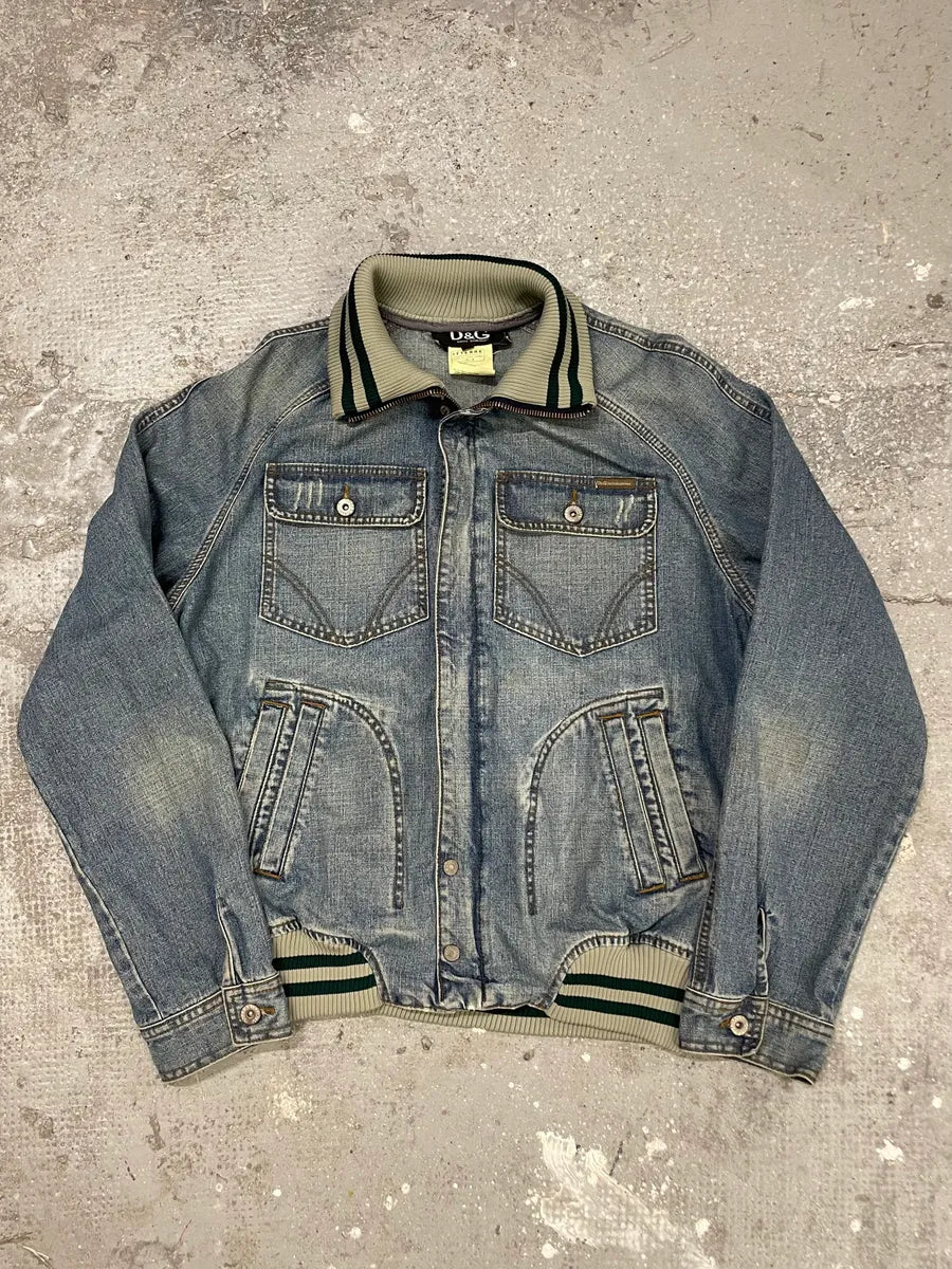 2000s Dolce & Gabbana Denim Full Zip Jacket (L) 1