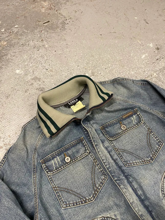 2000s Dolce & Gabbana Denim Full Zip Jacket (L) 3
