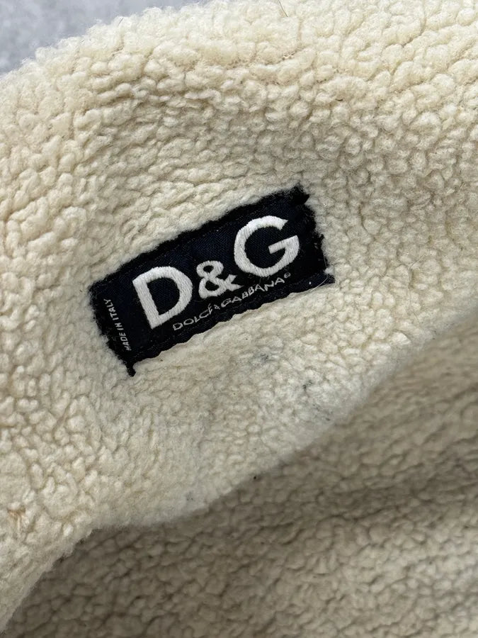 2000s Dolce & Gabbana Denim Studded Brown Leather Shoulder Bag swHkMrR 8