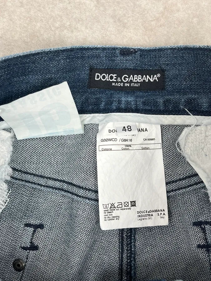 2000s Dolce & Gabbana Destroyed Blue Denim Jeans QpGKJUK 10