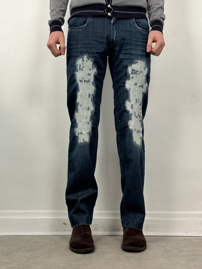 2000s Dolce & Gabbana Destroyed Blue Denim Jeans QpGKJUK 1