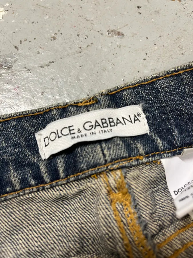 2000s Dolce & Gabbana Destroyed Blue Denim Jeans (M) pPYkKtX 10