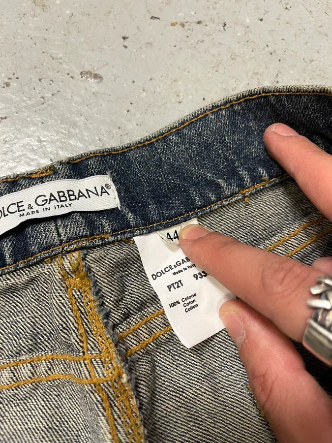 2000s Dolce & Gabbana Destroyed Blue Denim Jeans (M) pPYkKtX 11