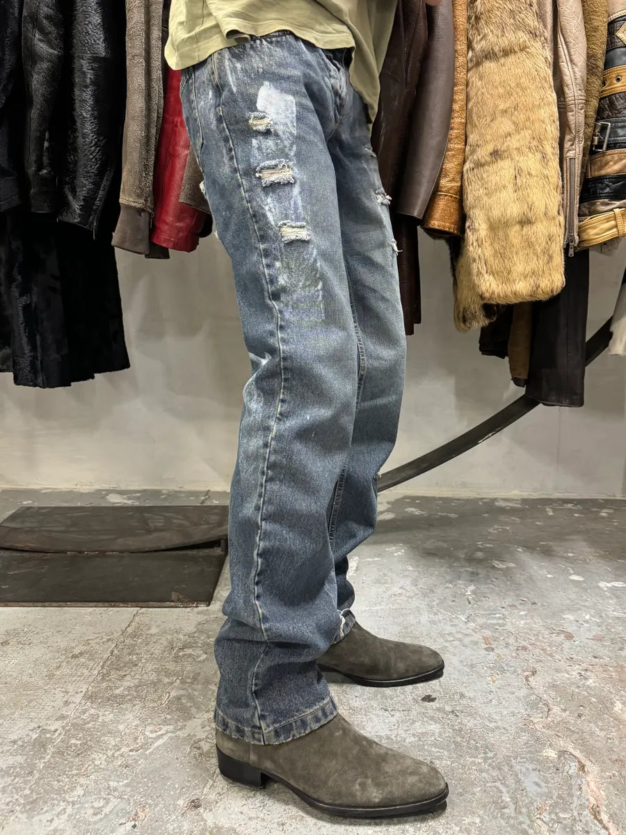 2000s Dolce & Gabbana Destroyed Blue Denim Jeans (M) pPYkKtX 2