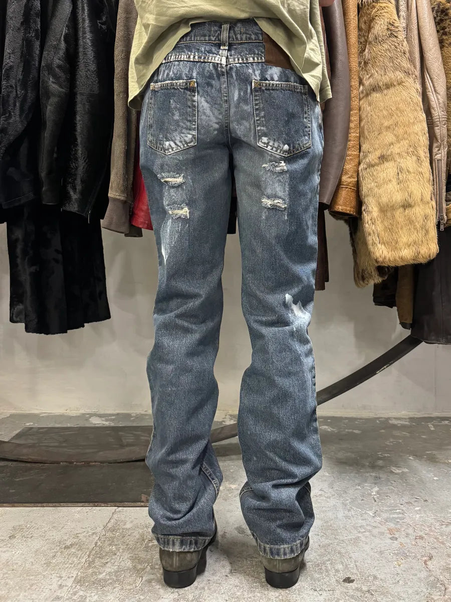 2000s Dolce & Gabbana Destroyed Blue Denim Jeans (M) pPYkKtX 4