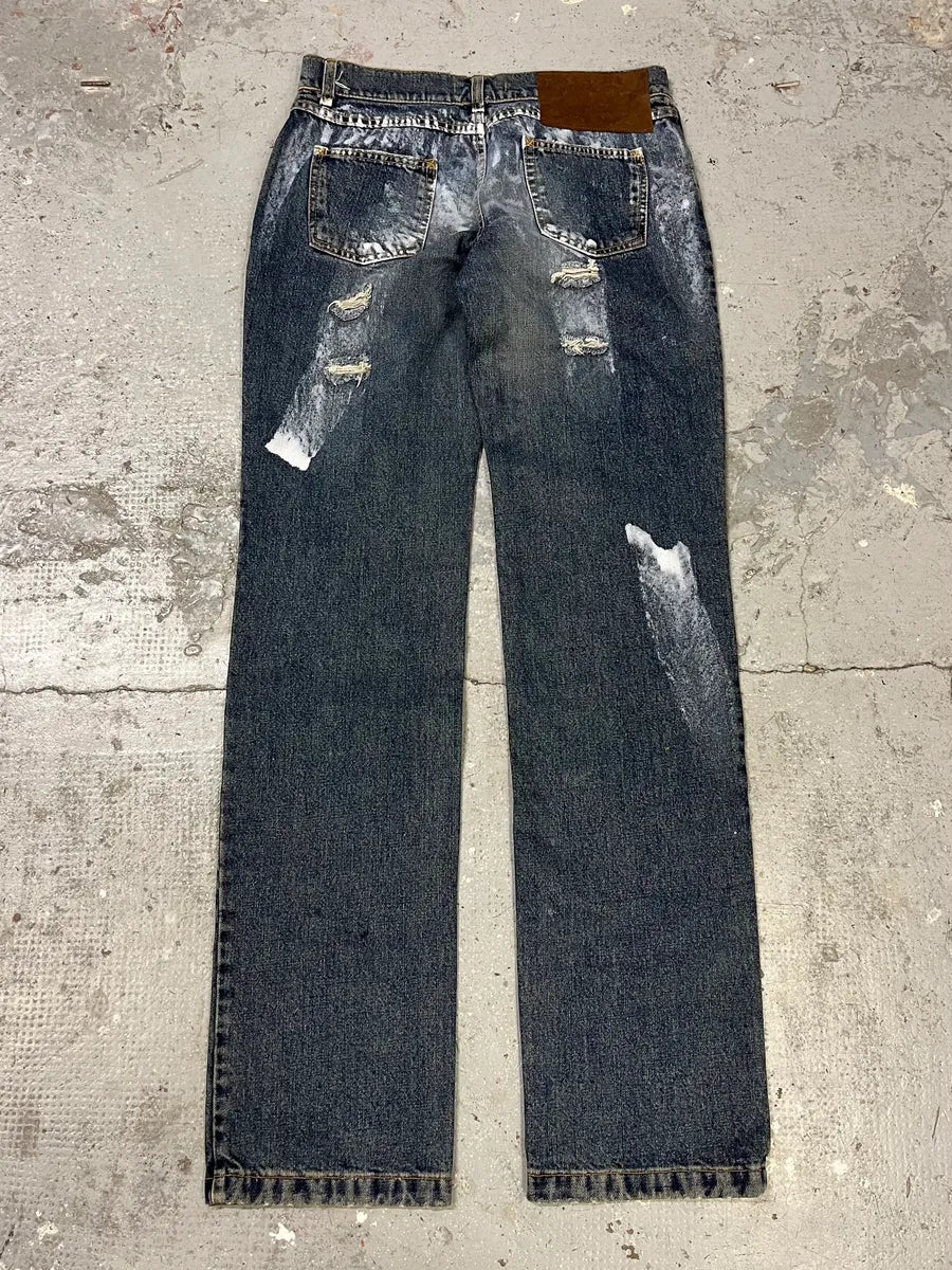 2000s Dolce & Gabbana Destroyed Blue Denim Jeans (M) pPYkKtX 5
