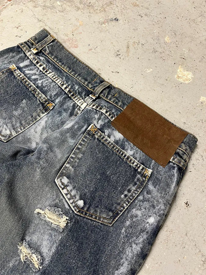 2000s Dolce & Gabbana Destroyed Blue Denim Jeans (M) pPYkKtX 8