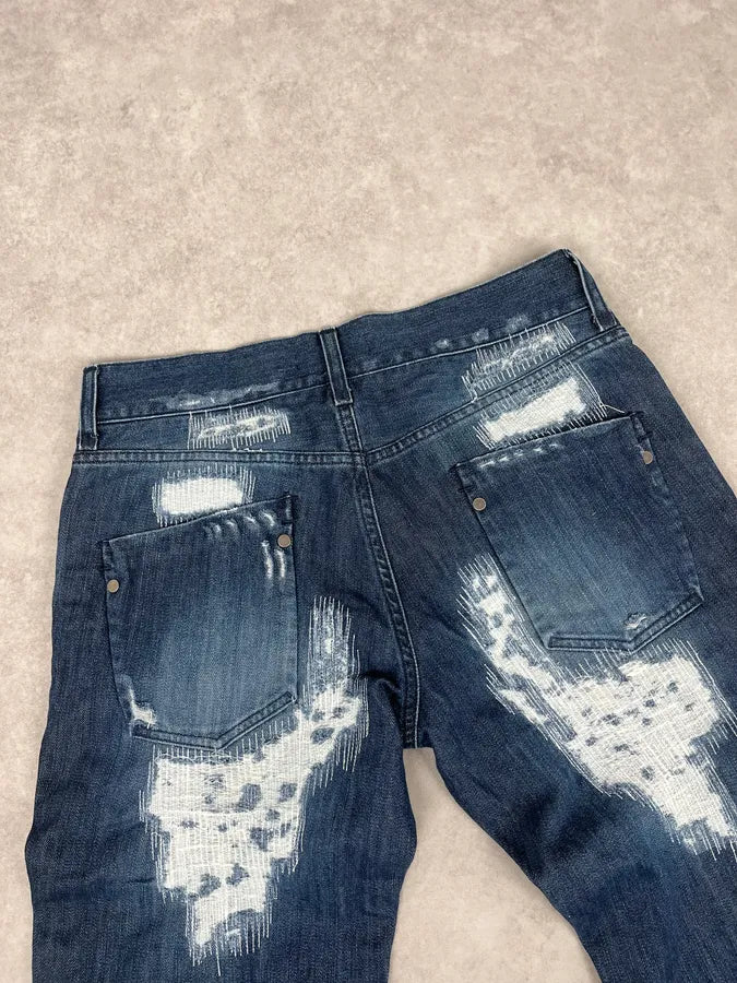 2000s Dolce & Gabbana Destroyed Blue Denim Jeans QpGKJUK 7