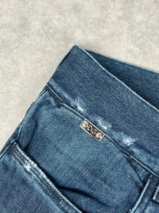 2000s Dolce & Gabbana Destroyed Blue Denim Jeans QpGKJUK 8