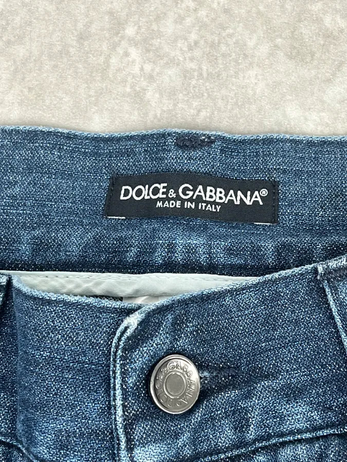 2000s Dolce & Gabbana Destroyed Blue Denim Jeans QpGKJUK 9
