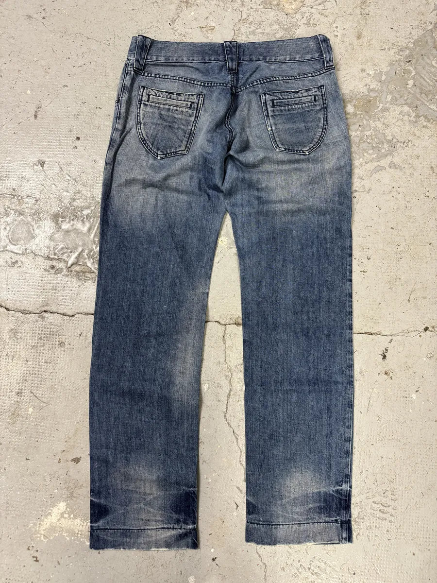 2000s Dolce & Gabbana Destroyed Faded Denim Jeans (M) vlpbhgG 4