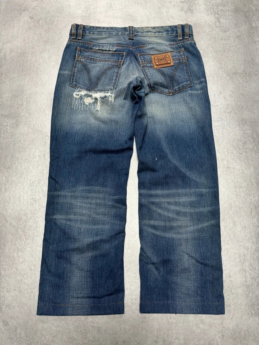 2000s Dolce & Gabbana Destroyed Faded Denim Jeans WEJMCAY 1