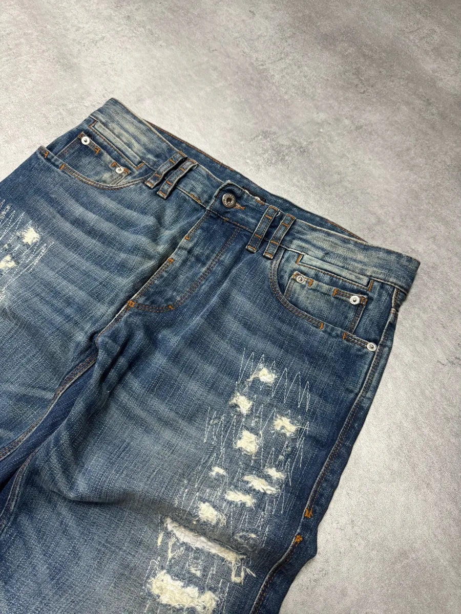 2000s Dolce & Gabbana Destroyed Faded Denim Jeans WEJMCAY 3