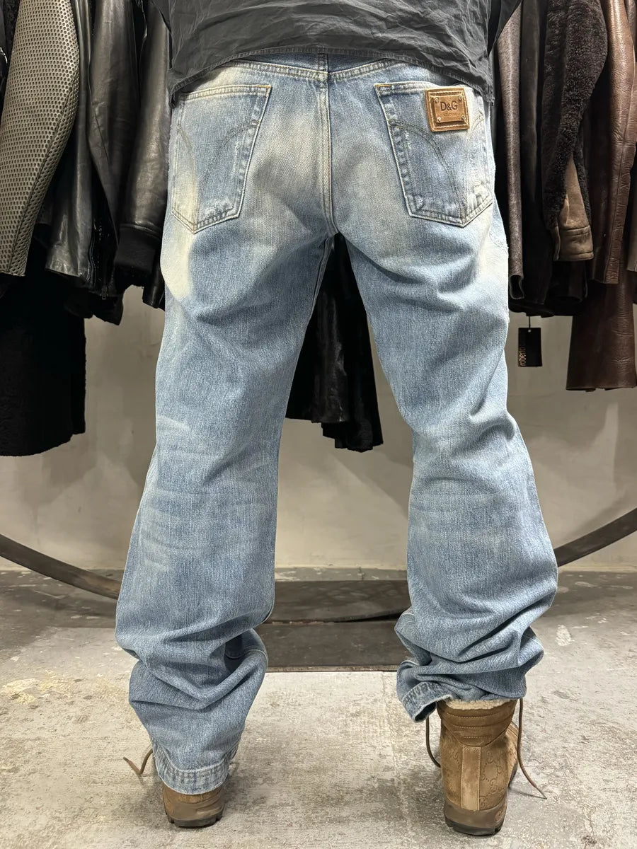 2000s Dolce & Gabbana Destroyed Sun Faded Denim Jeans pTiGIPE 2