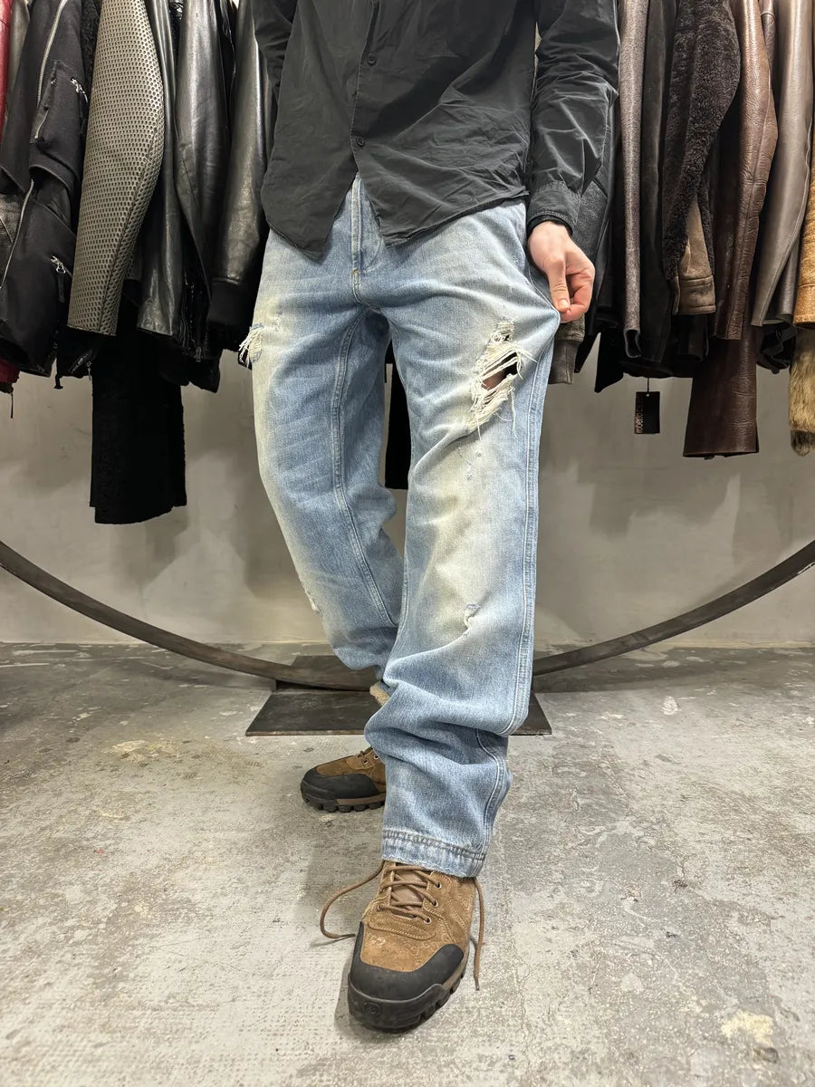 2000s Dolce & Gabbana Destroyed Sun Faded Denim Jeans pTiGIPE 1