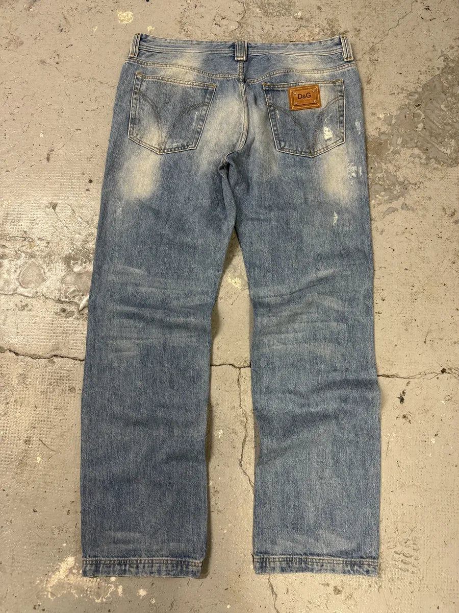 2000s Dolce & Gabbana Destroyed Sun Faded Denim Jeans pTiGIPE 4