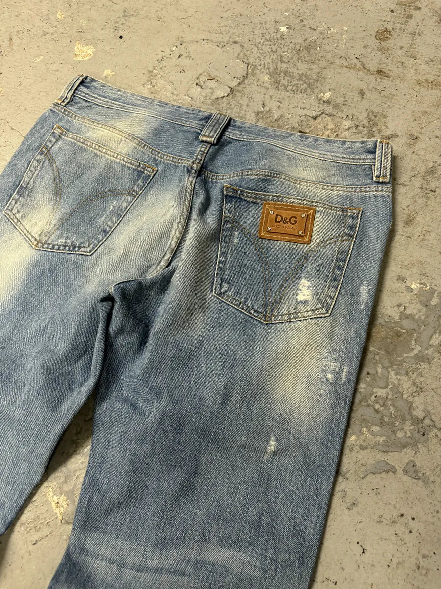 2000s Dolce & Gabbana Destroyed Sun Faded Denim Jeans pTiGIPE 5