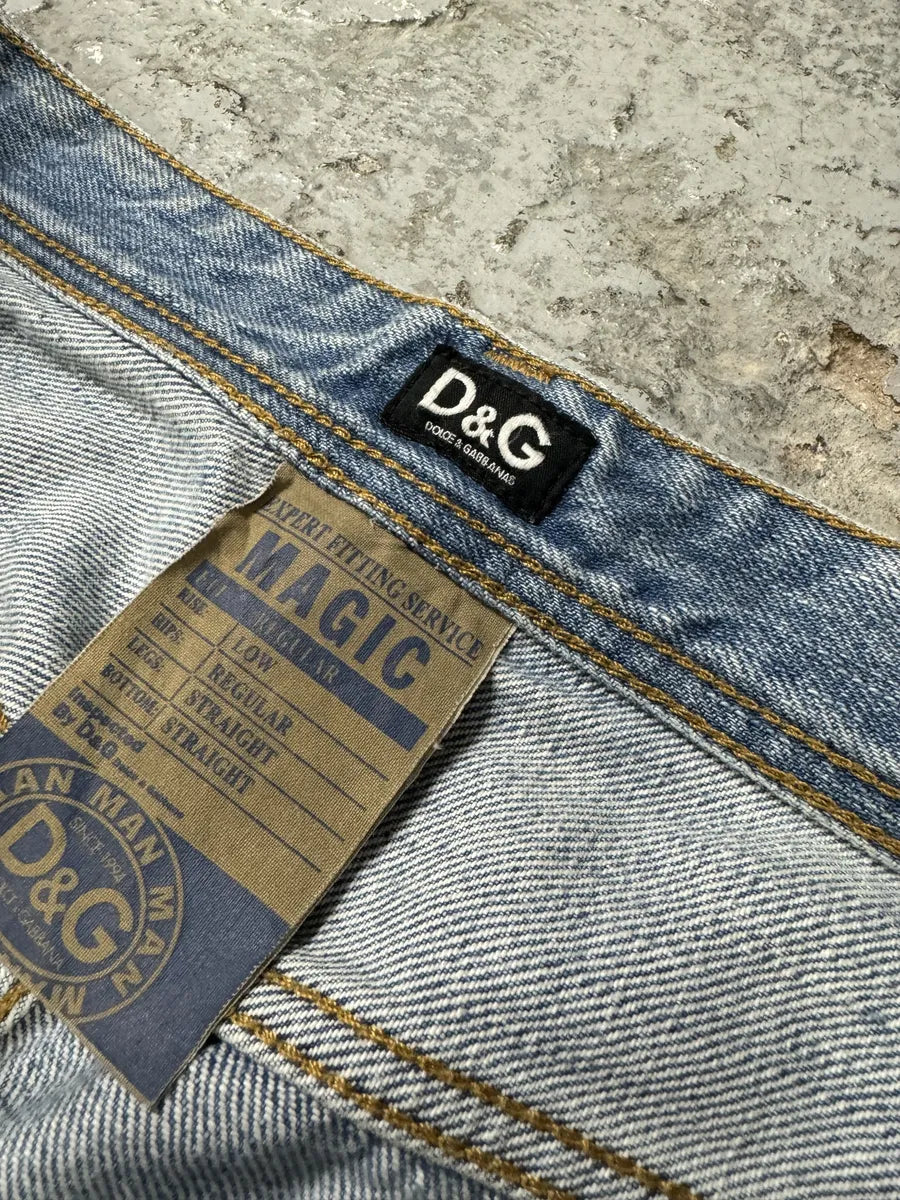2000s Dolce & Gabbana Destroyed Sun Faded Denim Jeans pTiGIPE 7