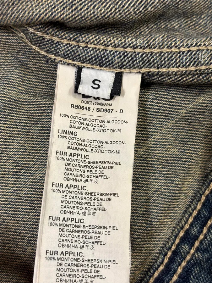 FW2005 Dolce & Gabbana Detachable Collar Blue Faded Denim Jacket hBpTAae 8