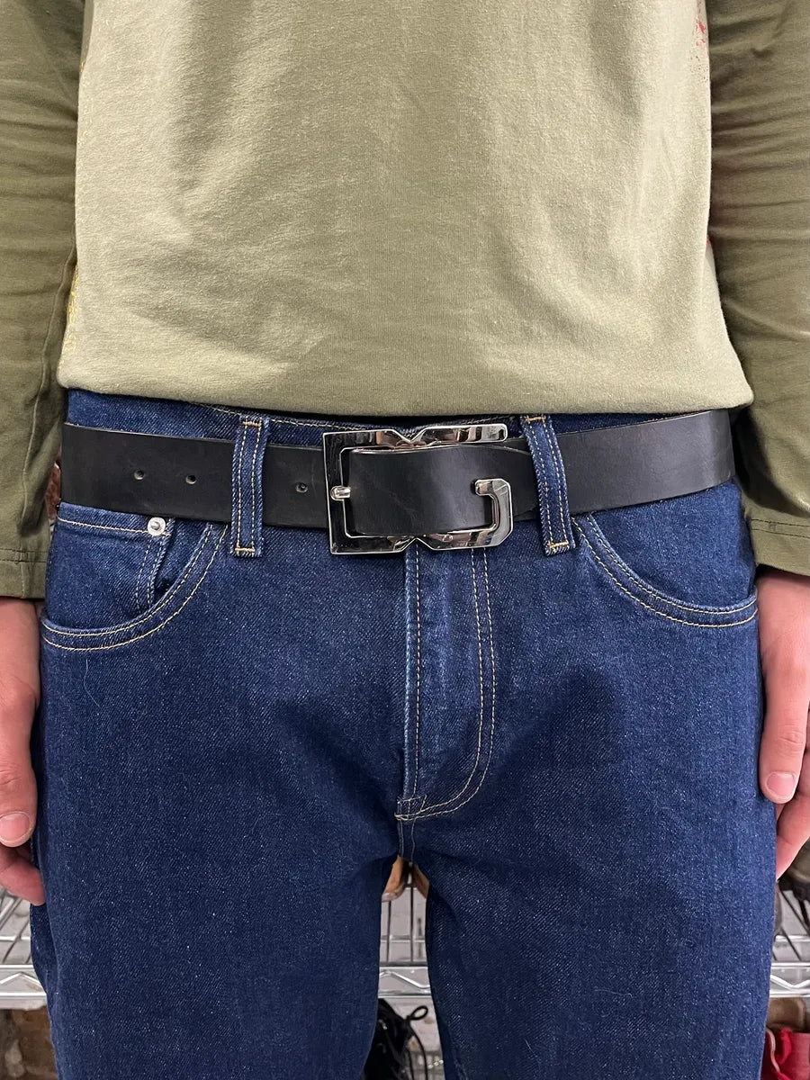 2000s Dolce & Gabbana DG Black Leather Belt wFhQfpA 1