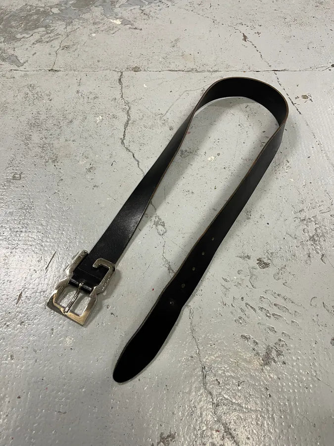 2000s Dolce & Gabbana DG Black Leather Belt wFhQfpA 2