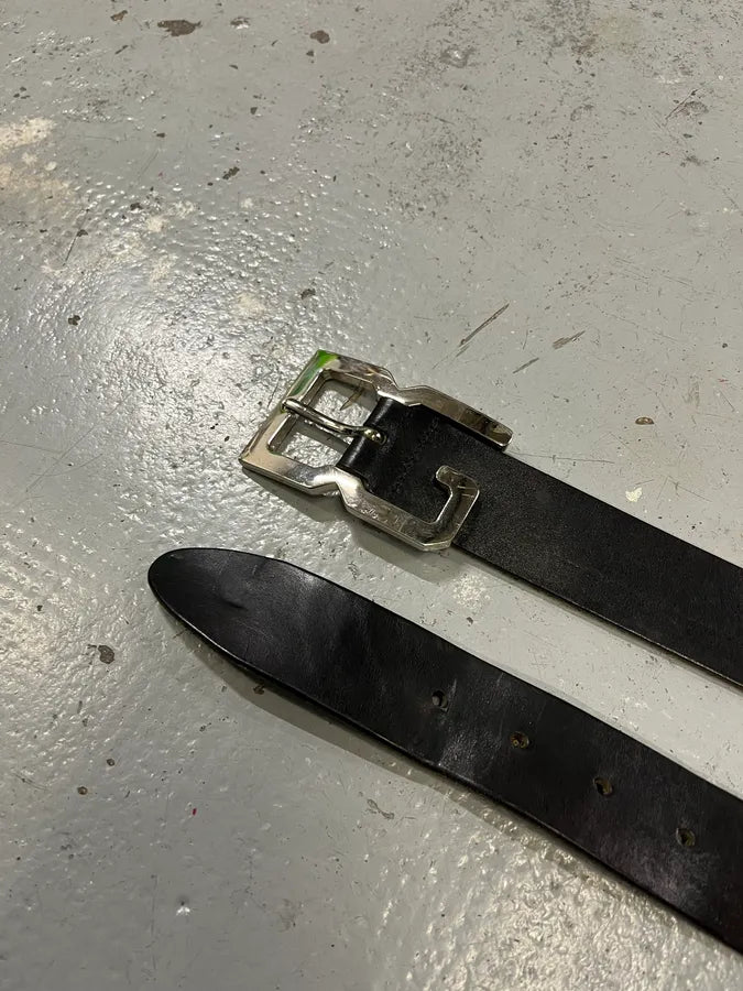 2000s Dolce & Gabbana DG Black Leather Belt wFhQfpA 3