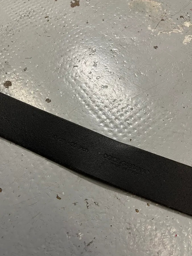 2000s Dolce & Gabbana DG Black Leather Belt wFhQfpA 7