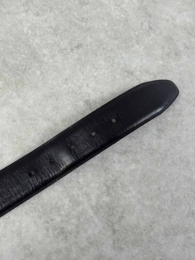 2000s Dolce & Gabbana DG Logo Buckle Black Leather Belt kxmyaqk 5