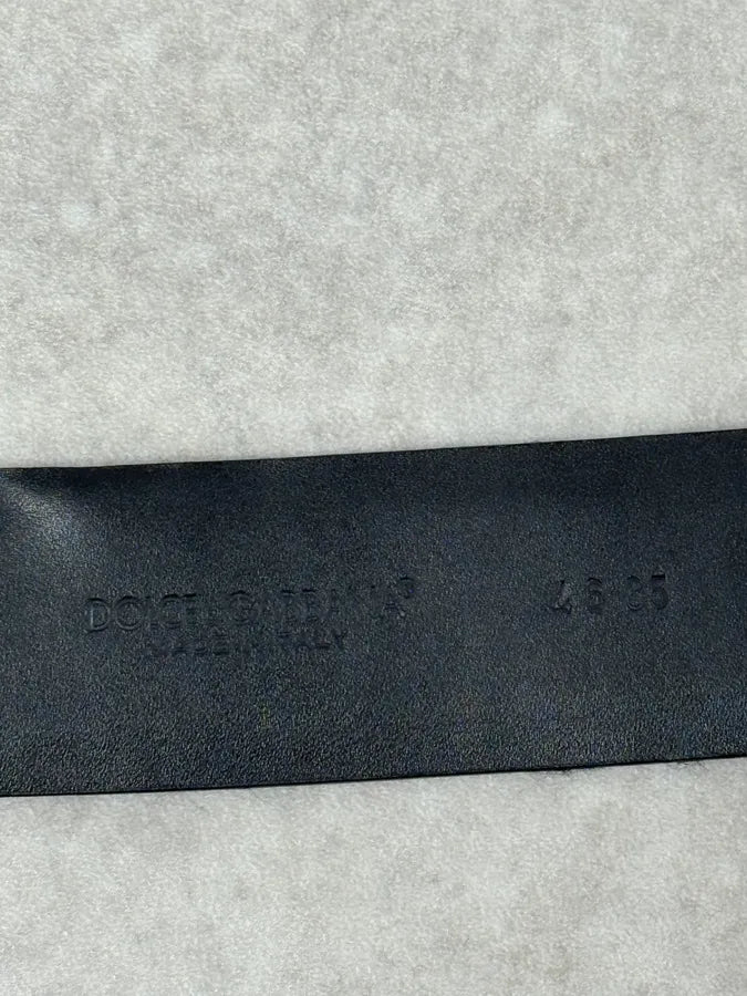 2000s Dolce & Gabbana DG Logo Buckle Black Leather Belt kxmyaqk 6