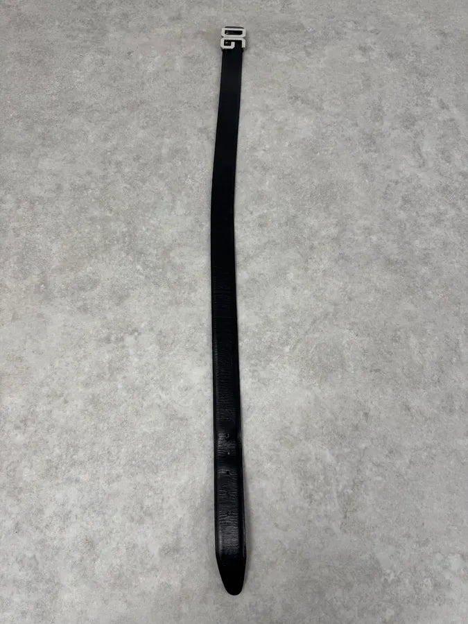 AW2005 Dolce & Gabbana DG Logo Buckle Black Leather Belt kxmyaqk 8