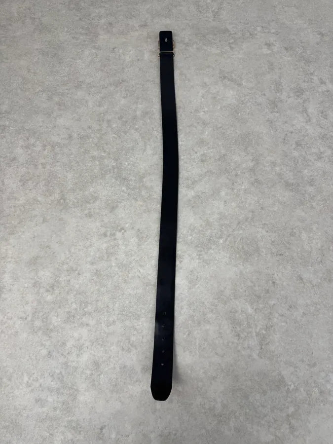 AW2005 Dolce & Gabbana DG Logo Buckle Black Leather Belt kxmyaqk 9
