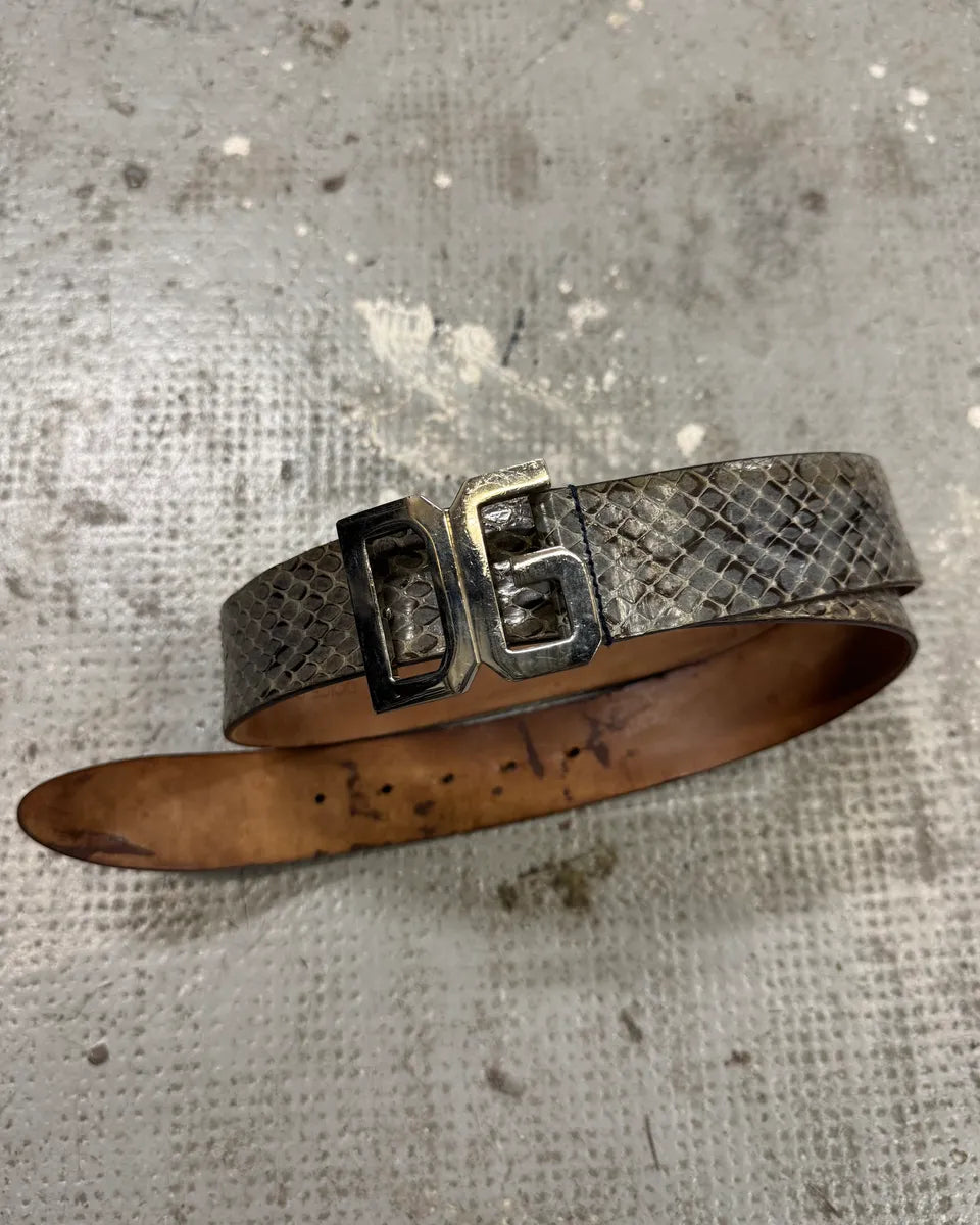 2000s Dolce & Gabbana DG Python Leather Belt (OS) OXGXpja 1