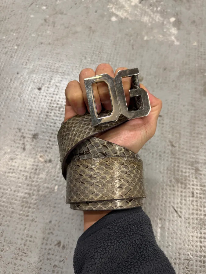 2000s Dolce & Gabbana DG Python Leather Belt (OS) OXGXpja 5