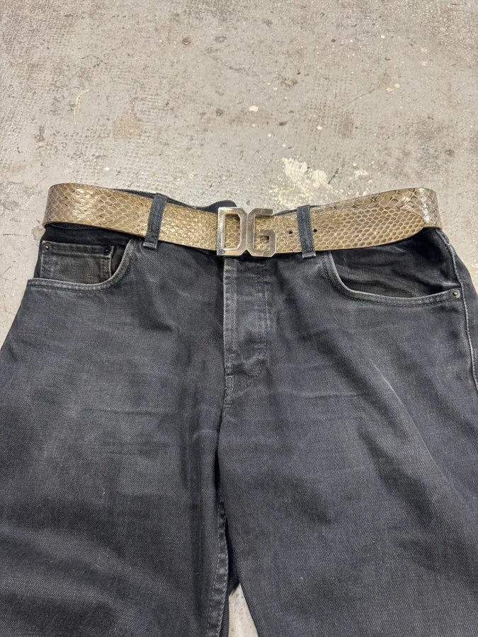 2000s Dolce & Gabbana DG Python Leather Belt (OS) OXGXpja 8