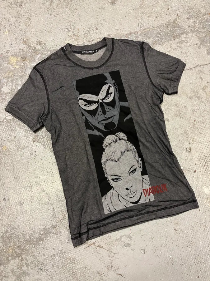 2000s Dolce & Gabbana Diabouk Grey T-Shirt WAtcxEL 4