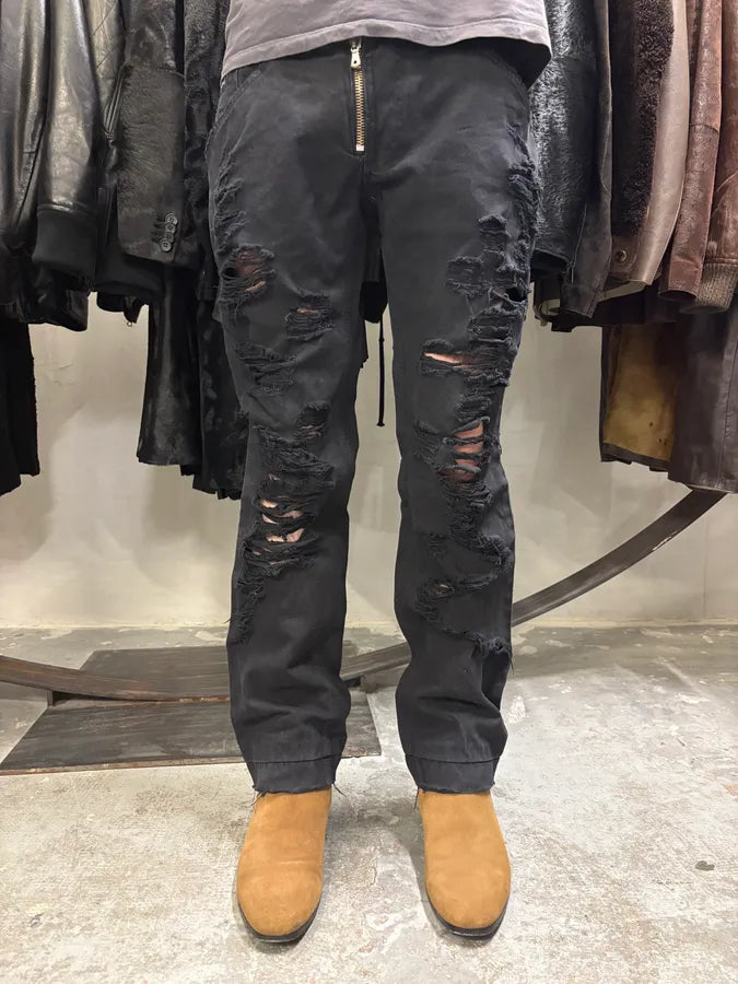 2000s Dolce & Gabbana Distressed Black Pants (M) XckyPmb 1