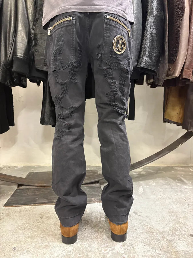 2000s Dolce & Gabbana Distressed Black Pants (M) XckyPmb 3