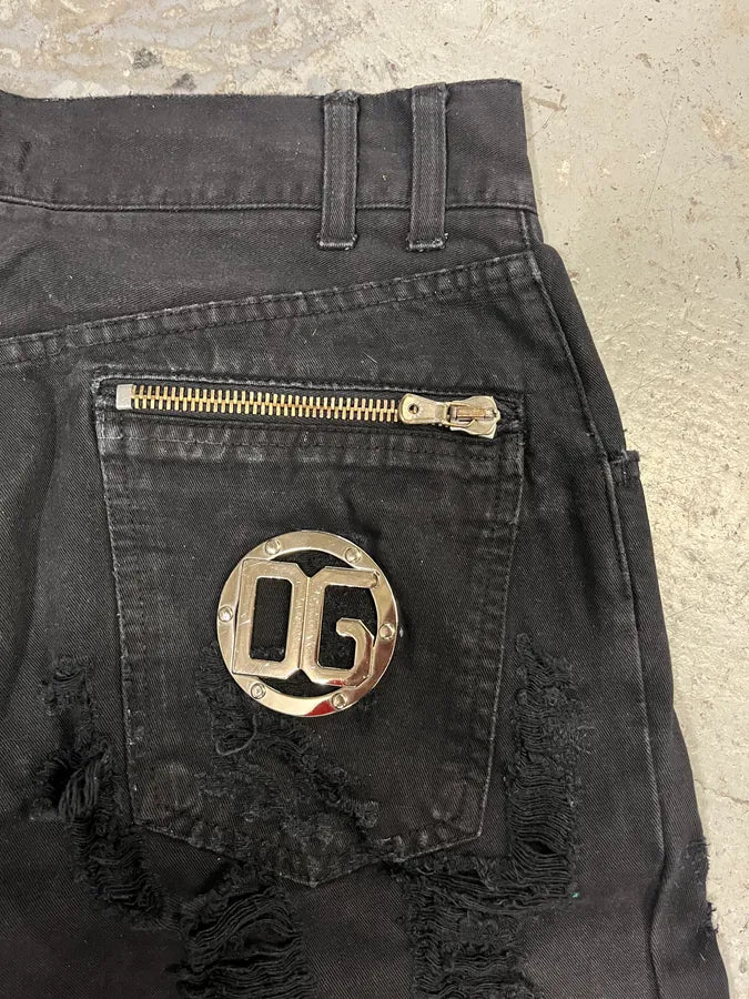 2000s Dolce & Gabbana Distressed Black Pants (M) XckyPmb 7