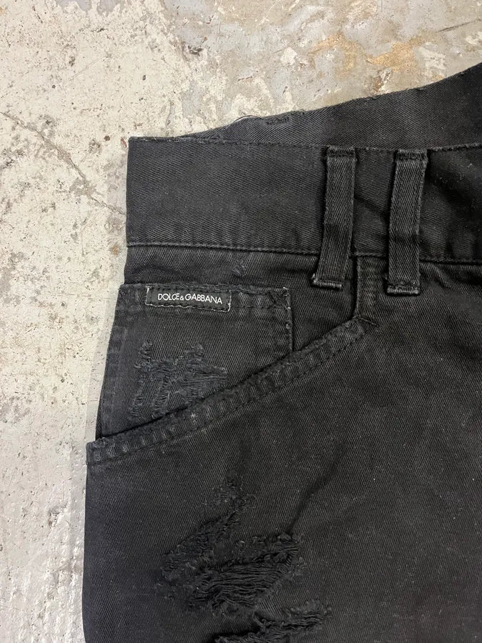 2000s Dolce & Gabbana Distressed Black Pants (M) XckyPmb 8