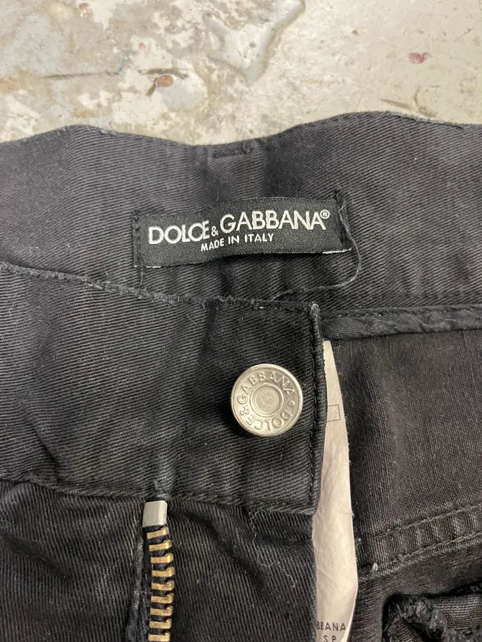 2000s Dolce & Gabbana Distressed Black Pants (M) XckyPmb 9