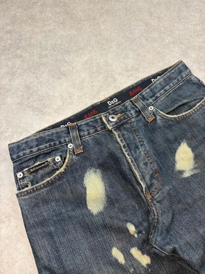 AW2003 Dolce & Gabbana Distressed Bleached Denim Jeans rPGOlbE 5
